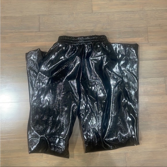 Brand New!!!!Wide Black Faux Leather Pants - Picture 3 of 4